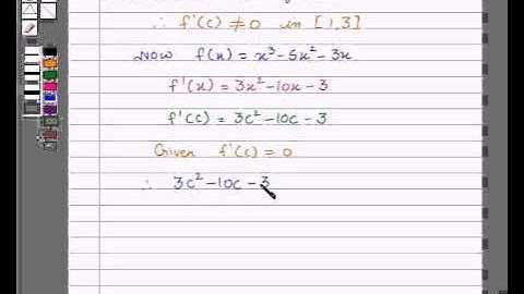 Example:Verify Mean Value Theorem