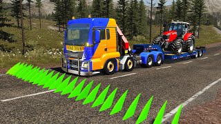 Cars Trucks vs Spikes #6 | BeamNG.DRIVE