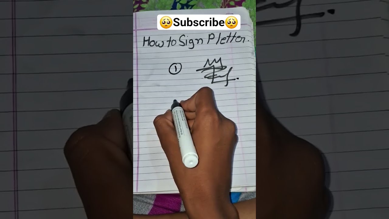 How To Sign P Letter Shorts Viral Trending