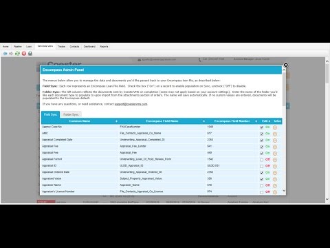 Encompass Admin Panel Overview