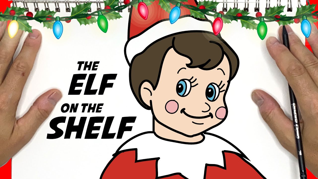 How to Draw ELF On The SHELF - beginner step by step - YouTube