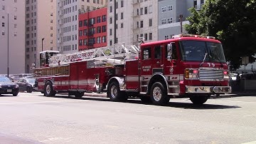 LAFD Truck 9, Engine 209, and Rescue 209 Responding