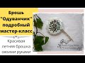 Брошь "Одуванчик" вышивка бисером, мулине, пайетками. Brooch "Dandelion" embroidery with beads.