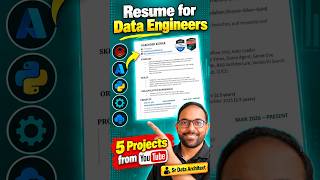 Data Engineer Resume with 5 Projects from YouTube