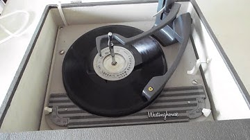 WESTINGHOUSE portable record player playing a 16 RPM record