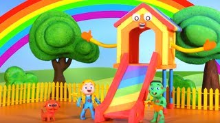 Kids Having Fun At The Rainbow Slide ❤ Cartoons For Kids