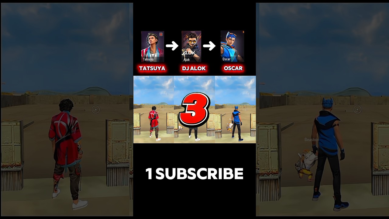 free fire character 😱 challenge 💀   