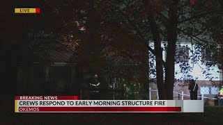 Crews respond to early morning fire in Okemos