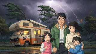 Download Lagu A Deadly Storm Hits Our Van in the Forest — Cozy Night with Our Japanese Family | Ghibli Style MP3