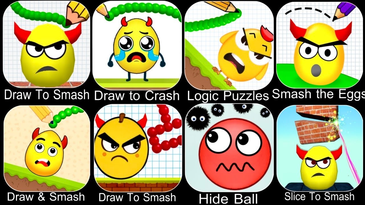 Draw to Smash Gameplay,Draw To Smash,Hide Ball,Logic Puzzles,Draw to Crash,Smash the Eggs,New Update
