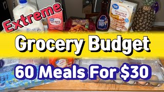 60 Meals for $30 || Emergency Grocery Budget || Cheap Meals