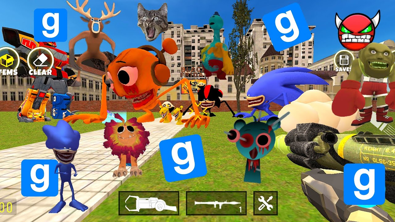 GARRAYS MOD IN NEXTBOTS IN PLAYGROUND FIGHT WITH BALOON GUN vs Italian brain rot Garraysmod