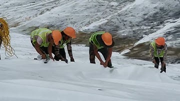 Thi công trải vải địa kỹ thuật tại công trình