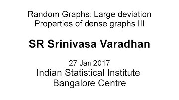 Random Graphs: Large deviation Properties of dense graphs III | SRS Varadhan