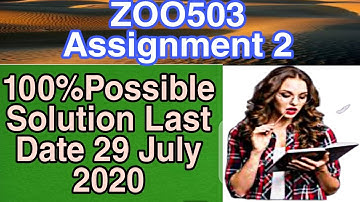 ZOO503 Assignment 2 solution 29 July 2020