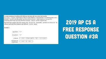 2019 AP Computer Science A FRQ #3A