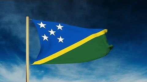 Solomon Islands Flag Slider Style. Waving In The Win With Cloud Background Anima Stock Animation