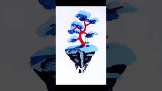floating island and waterfall drawing (tutorial) #drawing #art #howtodraw