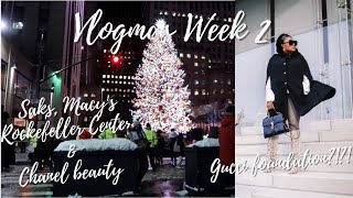 NYC VLOG: Vlogmas week 2 | Macy's, Saks, Rockefeller Center | Gucci and Chanel beauty.