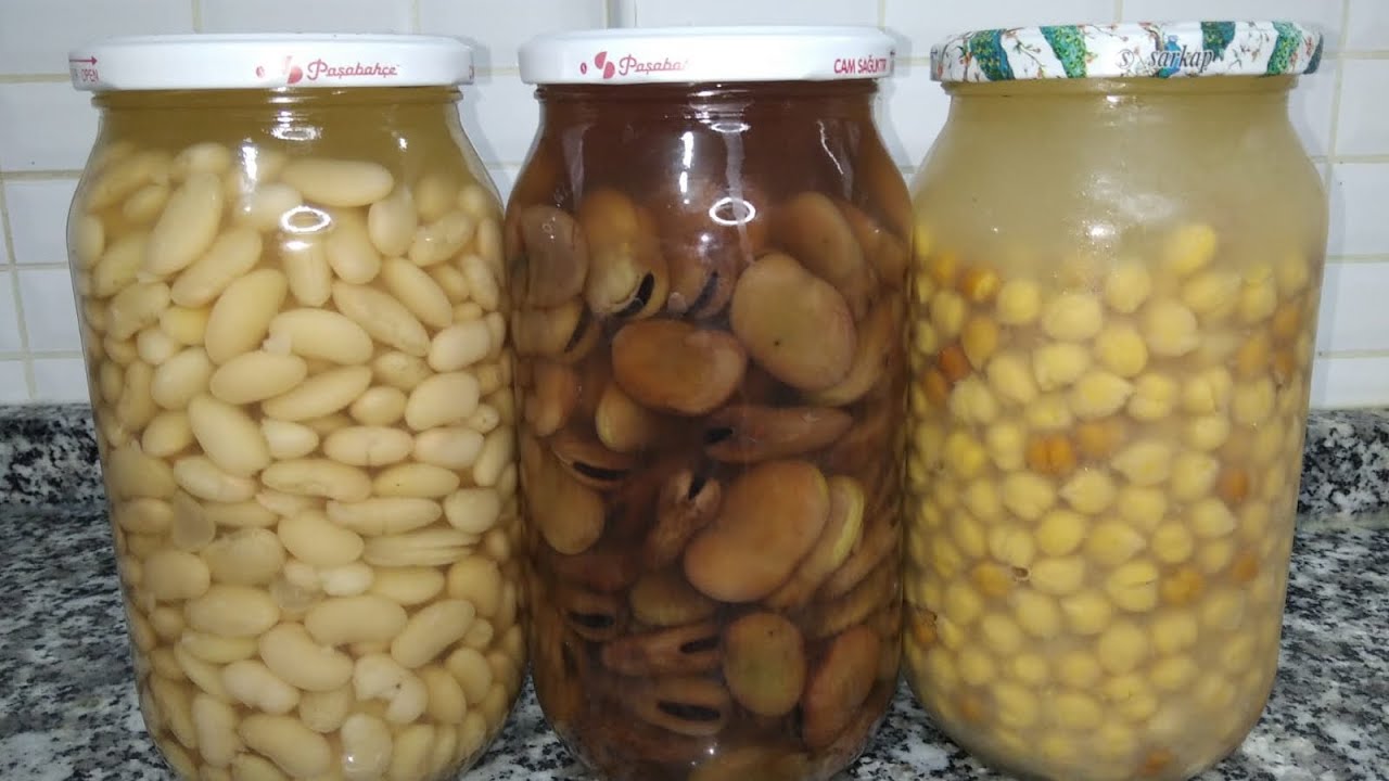 طريقه عمل معلبات🥫الفاصولياء والباقلاء والحمص وكيفيه الاحتفاظ بها خارج الثلاجه لمده طويله