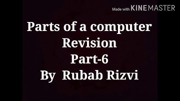Parts of a computer (Revision) Part-6 by Rubab Rizvi