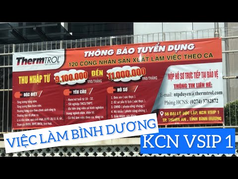 Việc làm Bình Dương | Việc làm khu công nghiệp Vsip 1 | Việc làm công nhân Bình Dương | Dung Mi TV