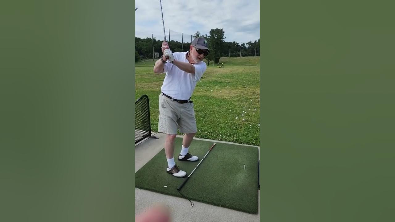 USBGA Visually Impaired Golfer Bob and his coach Lynne at the Leo