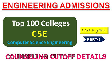 Top 100 Colleges in CSE|Computer Science Engineering|TNEA Engineering Counseling Cutoff Details