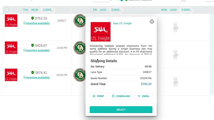 How-to Quote - LTL quotes in less than two minutes with MyCarrierTMS