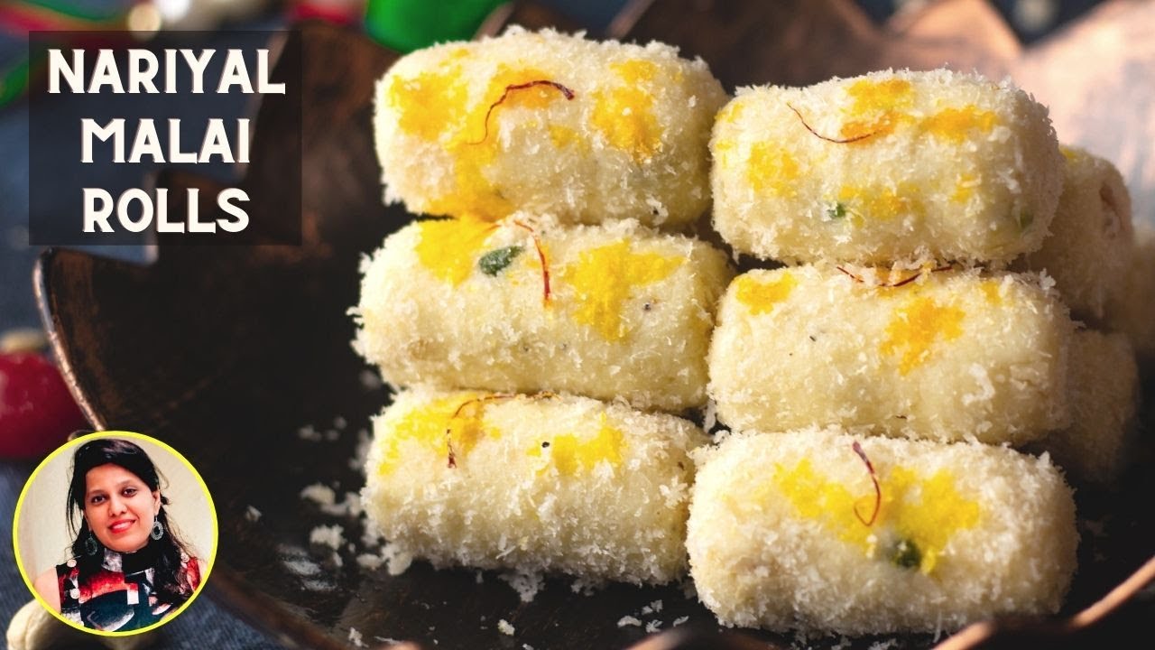 Malai Coconut Rolls Recipe in Hindi | Navratri Vrat Prasad Recipe | MintsRecipes