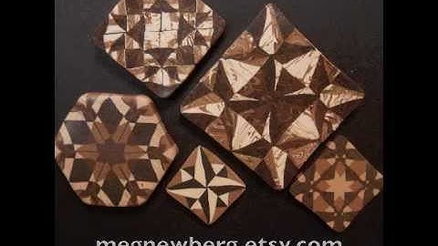 Polymer clay faux wood inlay canes