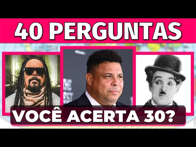 ✓😃😃 QUIZ 40 PERGUNTAS PARA VOCÊ TESTAR SEUS CONHECIMENTOS GERAIS QUIZ 2023  #39 