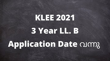 KLEE 2021 - 3 Year LL.B Notification