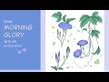 ☘️✨Draw with me in Procreate 💫Morning Glory Flowers 🌱From line art to coloring