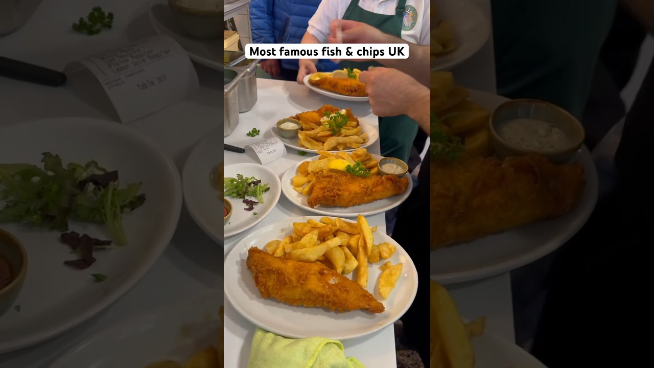 Trying the most famous fish and chips in the UK PT.1 #london #fishandchips #fish #📍Rock & Sole
