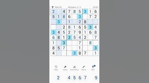 26 MAY 2021 - SUDOKU DAILY CHALLENGE