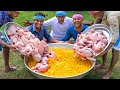 Chicken omelette  huge eggs with chicken meat  protein rich omelette recipe cooking village