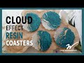 How to make CLOUD EFFECTS with epoxy Craft Resin - Abstract Beach Coasters with gold gilding