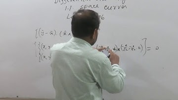 Hons 3rd Year,  Differential Geometry,  Space Curves 1. 1. , Lecture 6