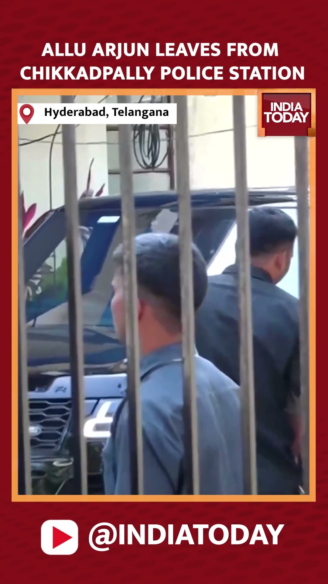 Actor Allu Arjun leaves from Chikkadpally police station | India Today