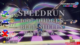 Speedrun #1 Challenge 100+ Dodges Blue Sheels - Waves 5 & 6 - 🏁 00:43:14:10 🏁 Mario Kart 8 Deluxe -
