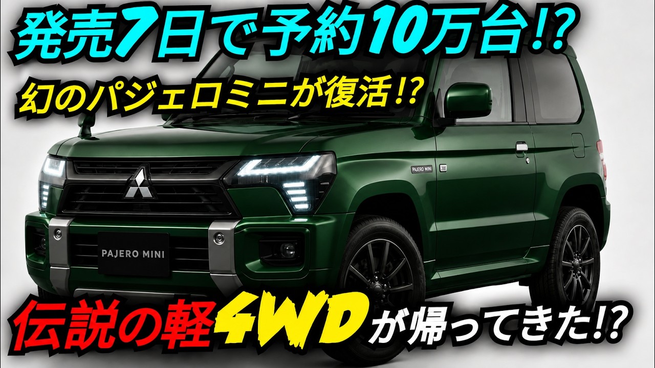 衝撃】パジェロミニが2027年ついに復活!? 170万円台の価格は本当なのか