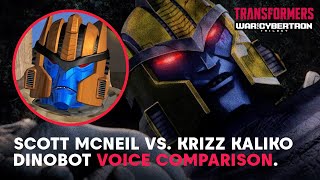 Audio Clips Of Scott McNeil Vs. Krizz Kaliko Voicing Dinobot | Netflix