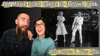 Mark Ronson ft. Bruno Mars - Uptown Funk (Old Movie Stars Dance Uptown Funk) (REACTION) with my wife