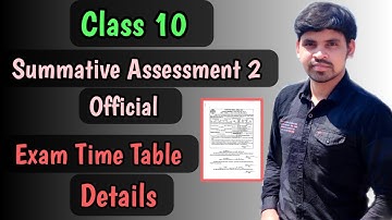 Class 10 Summative Assessment 2 Exam Time Table ||SA 2 Exam ||Official Timetable ||