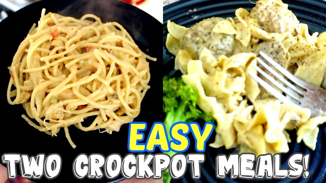 TWO EASY PASTA CROCKPOT MEALS! - YouTube