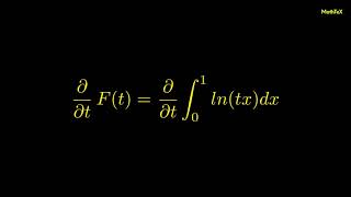 Integral of ln(x) with Feynmans trick. حساب تكامل دالة اللوغاريتم بطريقة فاينمان