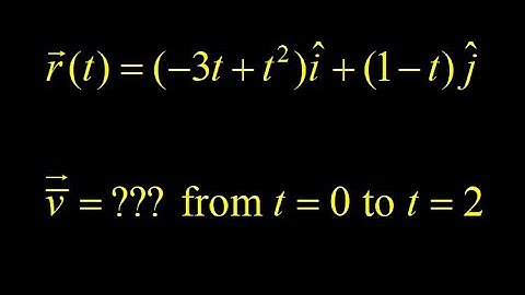 2D average velocity vector given a position vector as a function of time.