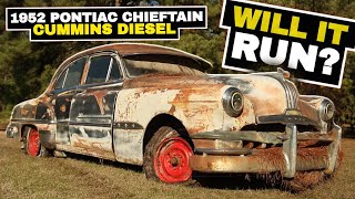Forgotten 1952 Pontiac Chieftain Mins Diesel Engine Swap Turnin Rust