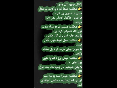 پنجابی کہاوتاں دا خزانہ سچائیاں تے س کھیاں جو زندگی بدل دین